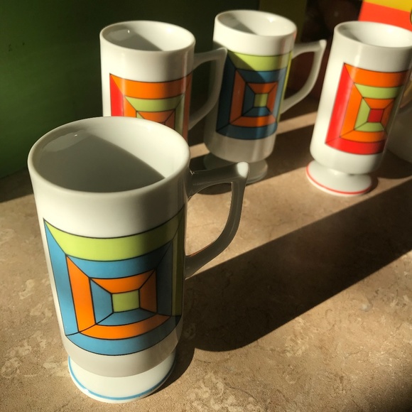 Vintage - Set of 4 small cups on foot - Retro - Picture 4 of 5
